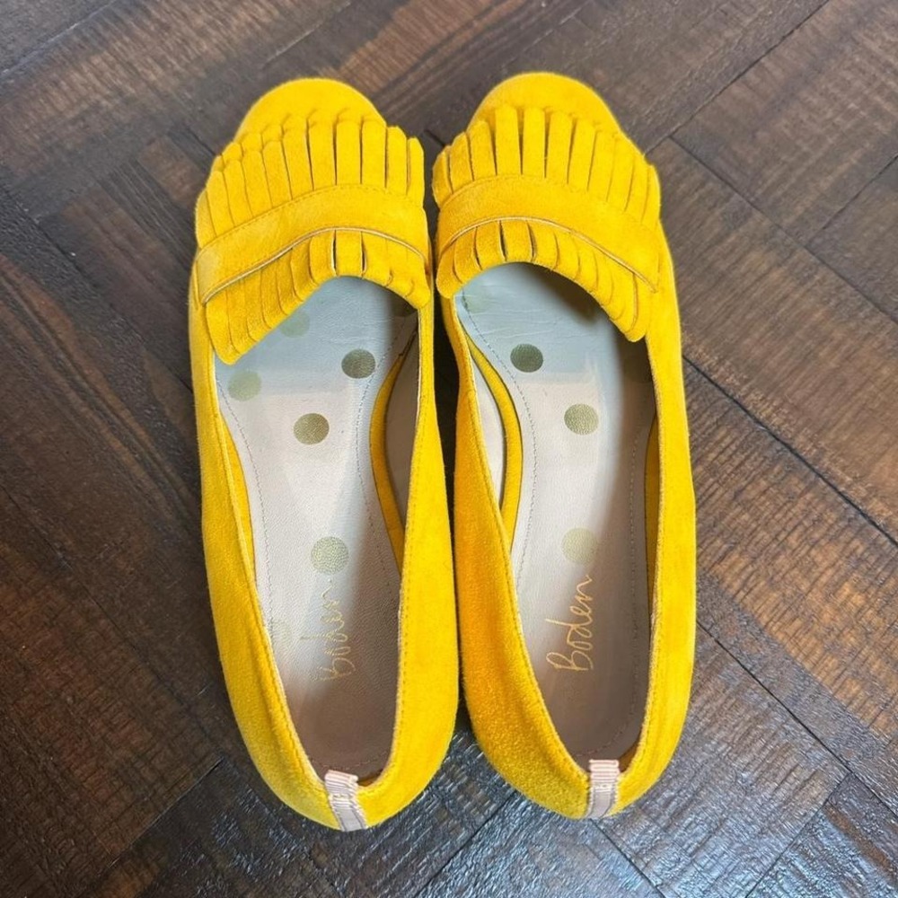 Boden Melody‎ Loafer Mustard Yellow Suede Women's EU 38, US 7-7.5 - Picture 2 of 7
